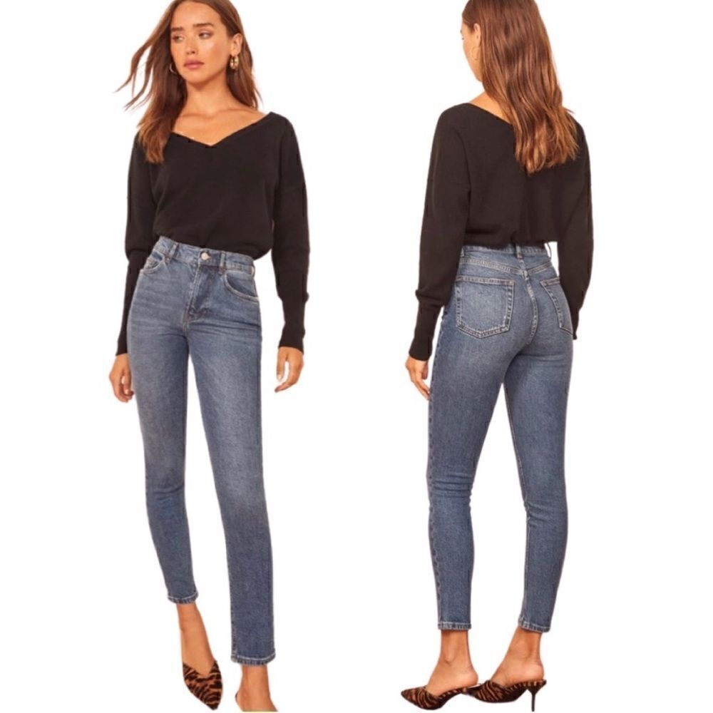 Reformation High Rise Skinny Crop Jean Syracuse Wash